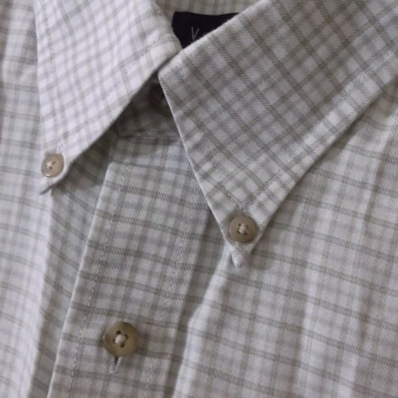Van Heusen Tan Plaid Casual Shirt XXL Short Sleeve - Picture 2 of 4